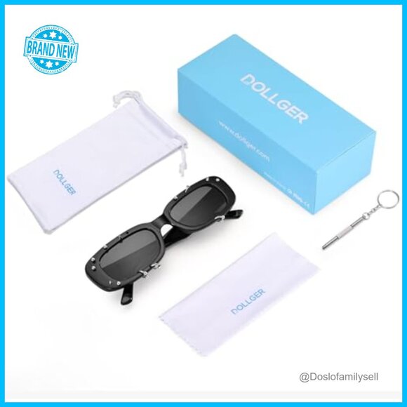 Rectangle Sunglasses Y2K Punk Studded Rivets Square Frame Fashion Statement main image 2